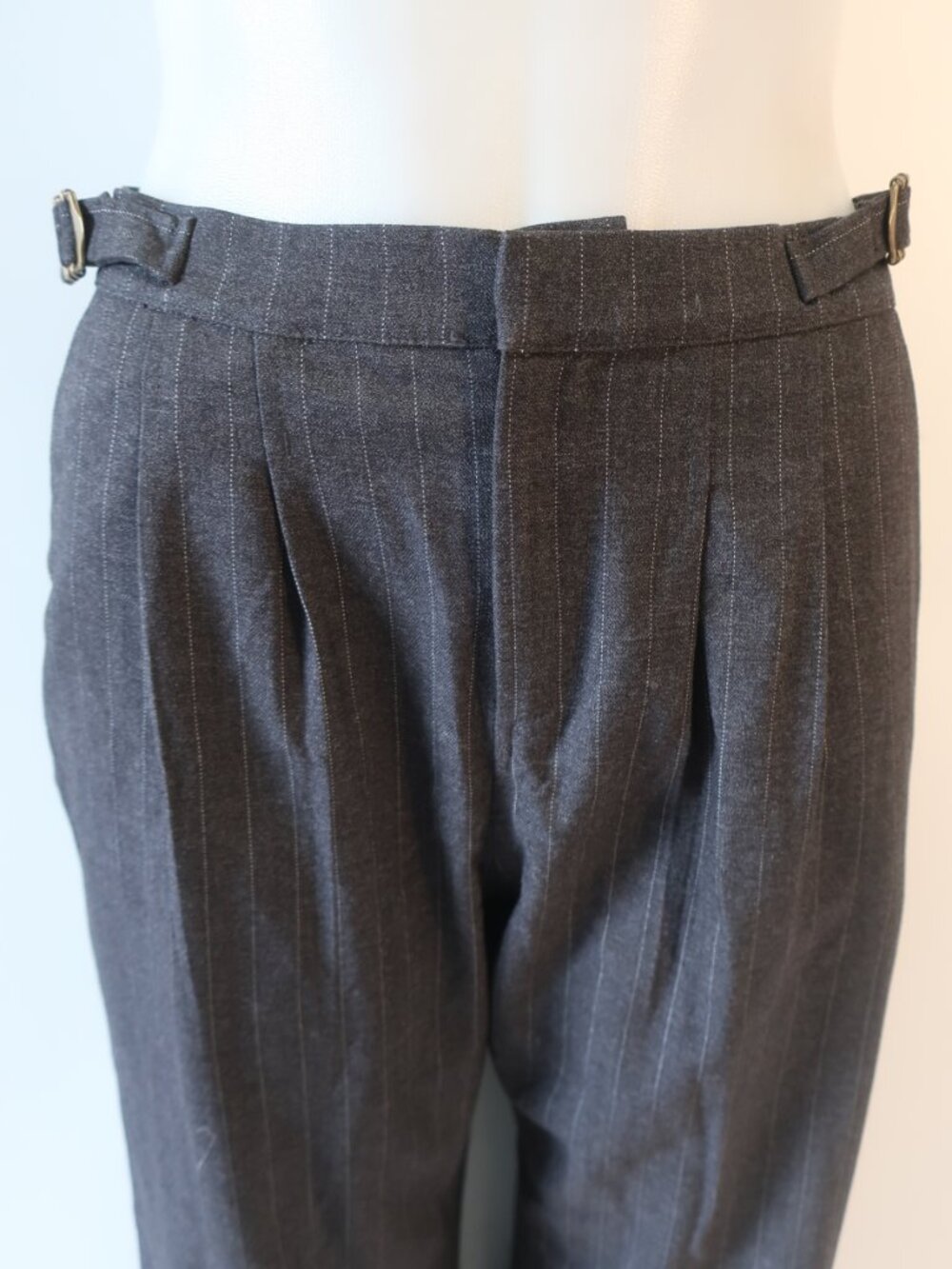 Womens Heartloom (Item- 28) Charcoal Grey White Pinstripe Trouser Pants S